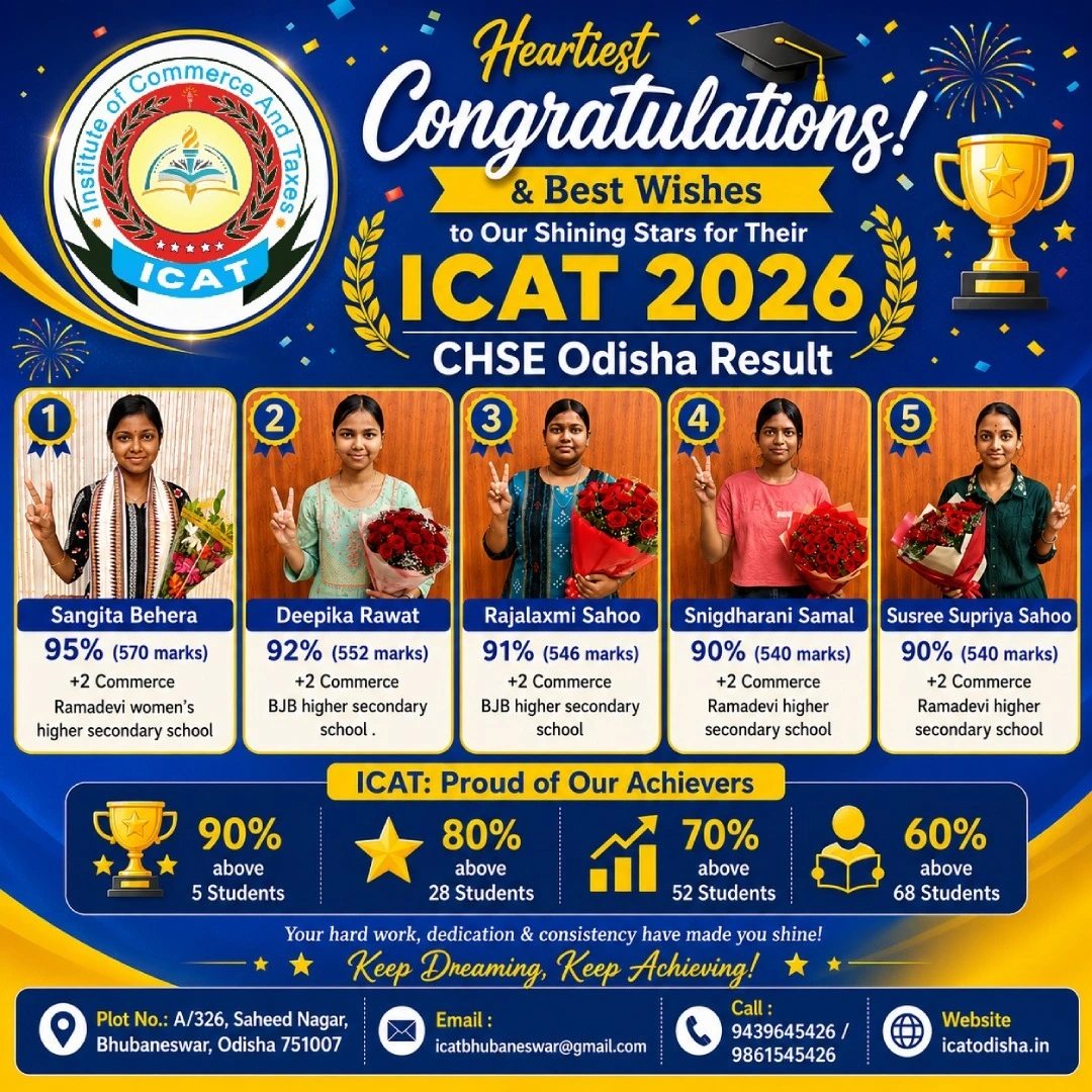 icatodisha | Best institute for Commerce in Bhubaneswar, Odisha  >> Topper Img